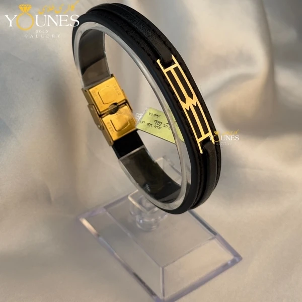 دستبند طلا چرم مردانه L174